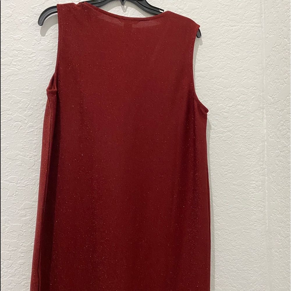 H M - Deep Red - Glitter Dress - M - Picture 2 of 5